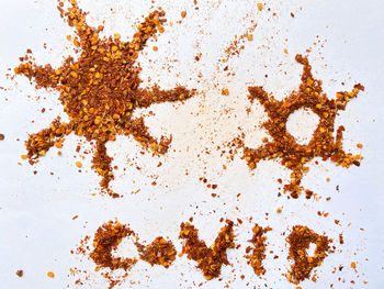 Close-up of coffee on white background