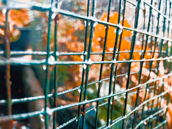 Full frame shot of metal fence