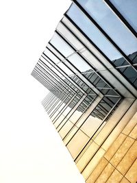 Low angle view of modern building against clear sky