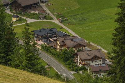 High angle view of houses