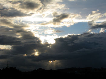 Low angle view of storm clouds in sky