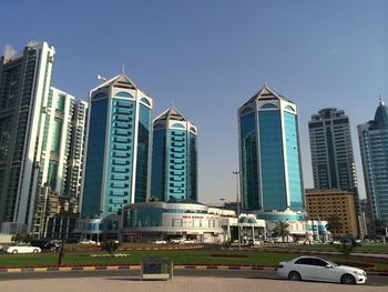 Cars moving on road in city