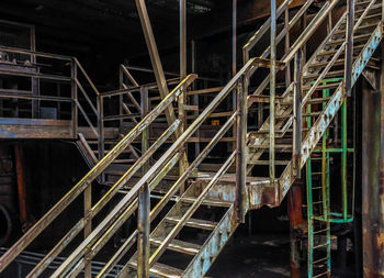 Low angle view of industrial staircase