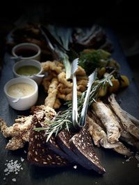 Close-up of food on table