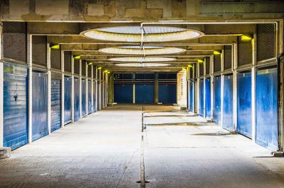 Interior of empty illuminated corridor