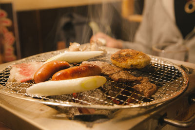 Close-up of food on table