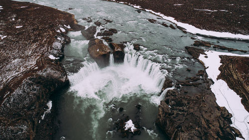 Scenic view of waterfall