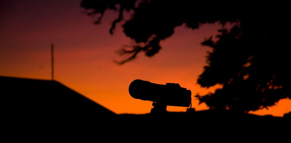 Silhouette landscape at sunset