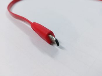 Close up of red colored pencils