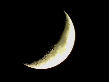Close-up of moon against clear sky at night
