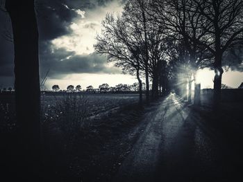 Silhouette men on road against sky