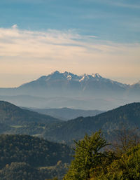 Scenic view of mountains against sky