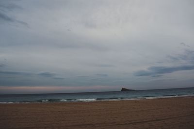 Scenic view of beach against sky