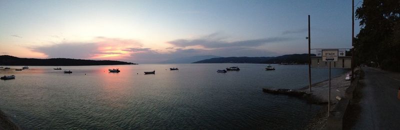 Scenic view of sea at sunset