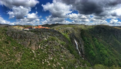 Scenic view of land against sky
