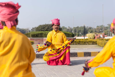 Portrait of traditional dancer of multan, punjab pakistan.