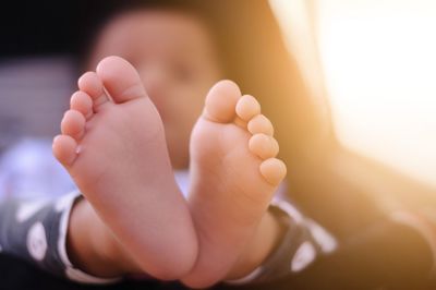 Close-up of baby feet