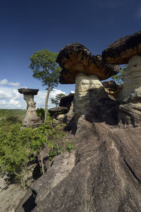 Rock formation against sky