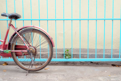 Bicycle against wall