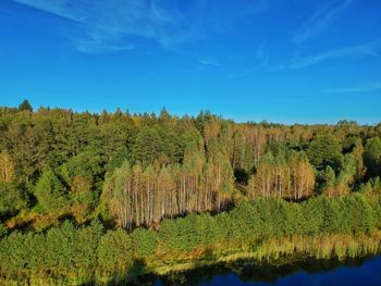 Scenic view of landscape against blue sky