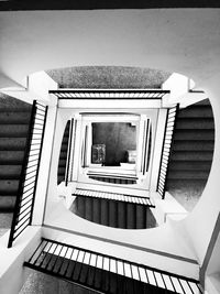 Low angle view of spiral staircase of building