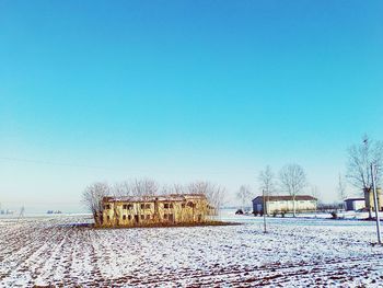 Built structure against clear blue sky
