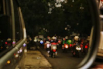 Traffic on road in city at night