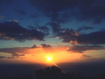 Scenic view of sunset over sea