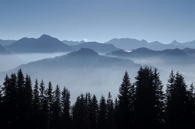 Scenic view of mountains against sky