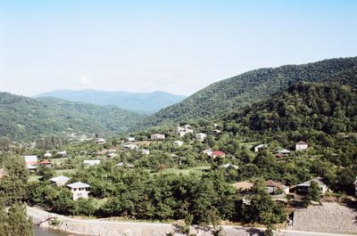 High angle view of townscape against sky