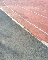 High angle view of running track