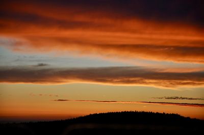 Scenic view of dramatic sky during sunset