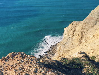 High angle view of beach