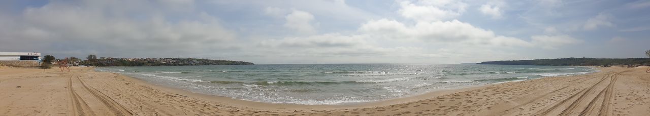 Panoramic view of beach against sky