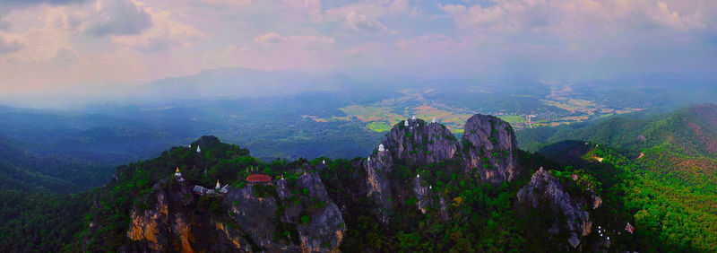 Panoramic view of mountains against sky