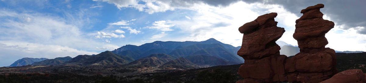 Panoramic view of mountains against sky