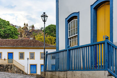 Houses in colonial style in the historic streets of the city of diamantina in minas gerais, brazil