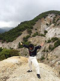 Posing on the mountain papandayan