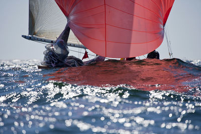 Sailing boat on sea