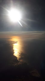 Scenic view of sea against sky at sunset