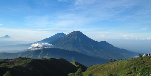 Scenic view of mountains against sky