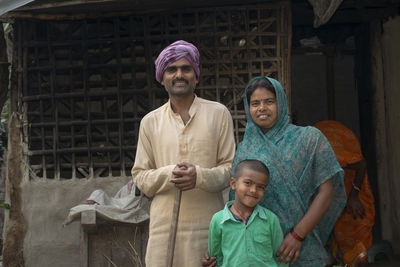 Portrait of a smiling family of farmer