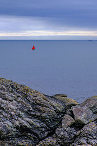 Seascape view at trearddur bay on anglesey, north wales, uk