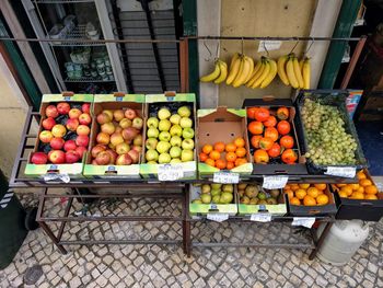 Various fruits for sale at market stall