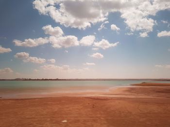 Scenic view of beach against sky