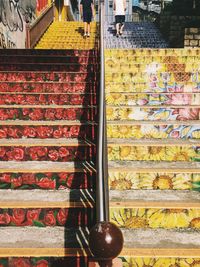 Full frame shot of multi colored steps