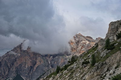 Amazing rocks of dolomite mountains in italy