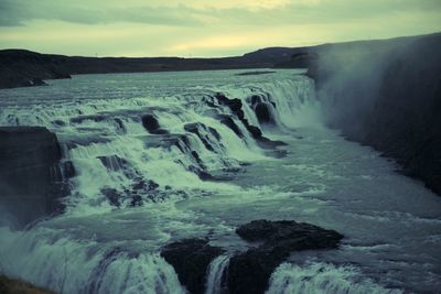 Scenic view of waterfall