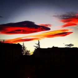 Low angle view of sky at sunset