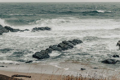 Scenic view of sea waves